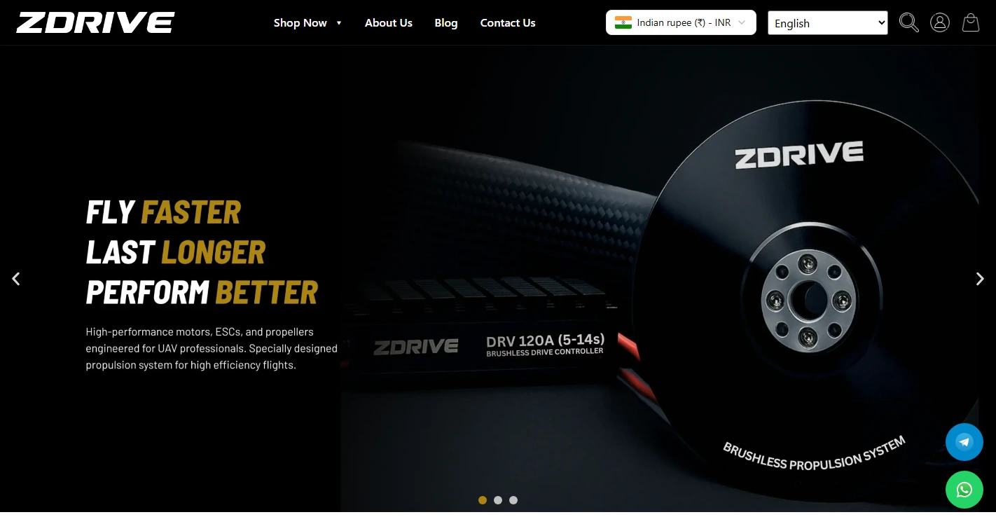ZDRIVE Technologies – UAV Propulsion Systems & Drone Motors Direct Homepage Preview